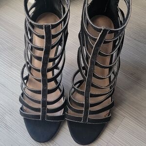 Elegant Black Strappy Heels BCBG